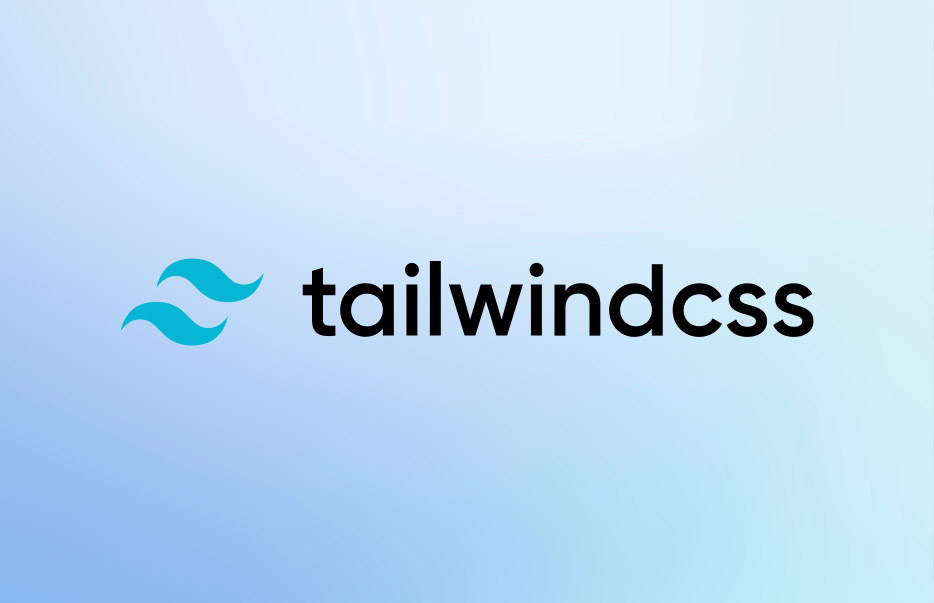 Tailwind logo on a soft blue background